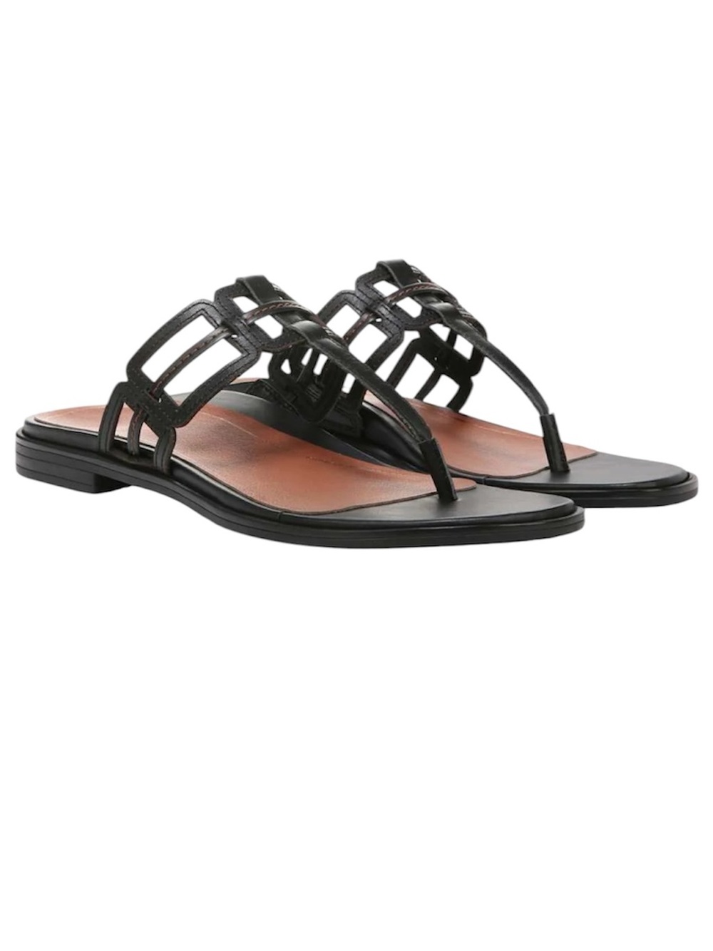 Vionic Alvana Toe Post Sandal - Black Leather size 10 NWT